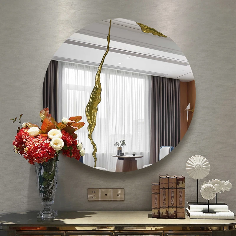 Aesthetic Mirrors Tabletop Mirror Led Makeup Home Decoration Luxury Floor Full Body Standing Living Room Espejo Wall Arts Big