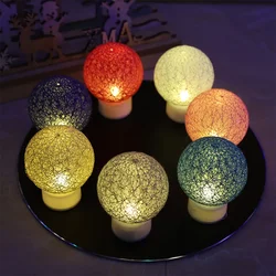 LED Night Light Cotton Ball Light Bulb Colored Light For Bedroom Living Room Birthday Wedding Party Holiday Decoration Lighting