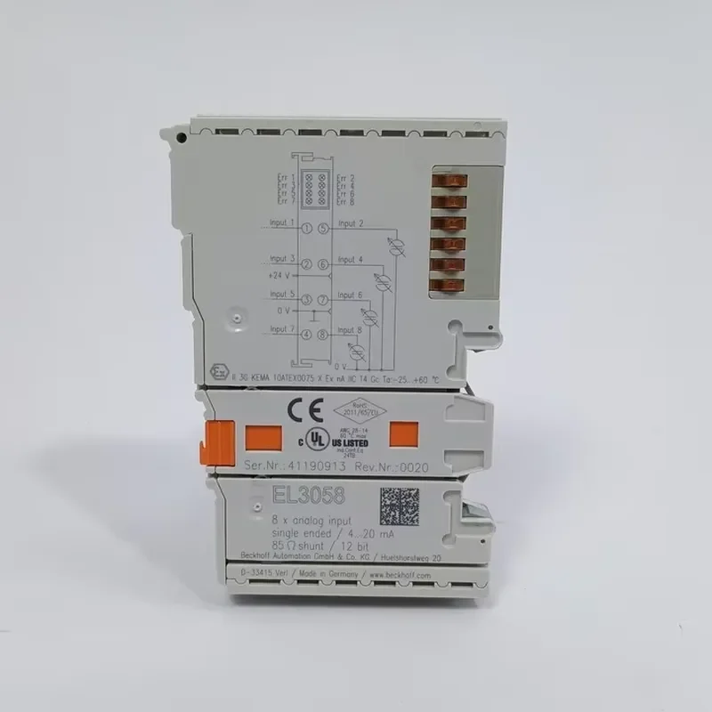 Beckhoff El3058 8 X Analog Input Single Ended 4...20ma 85 Shunt 12bit New Industrial Automation Programmable Control