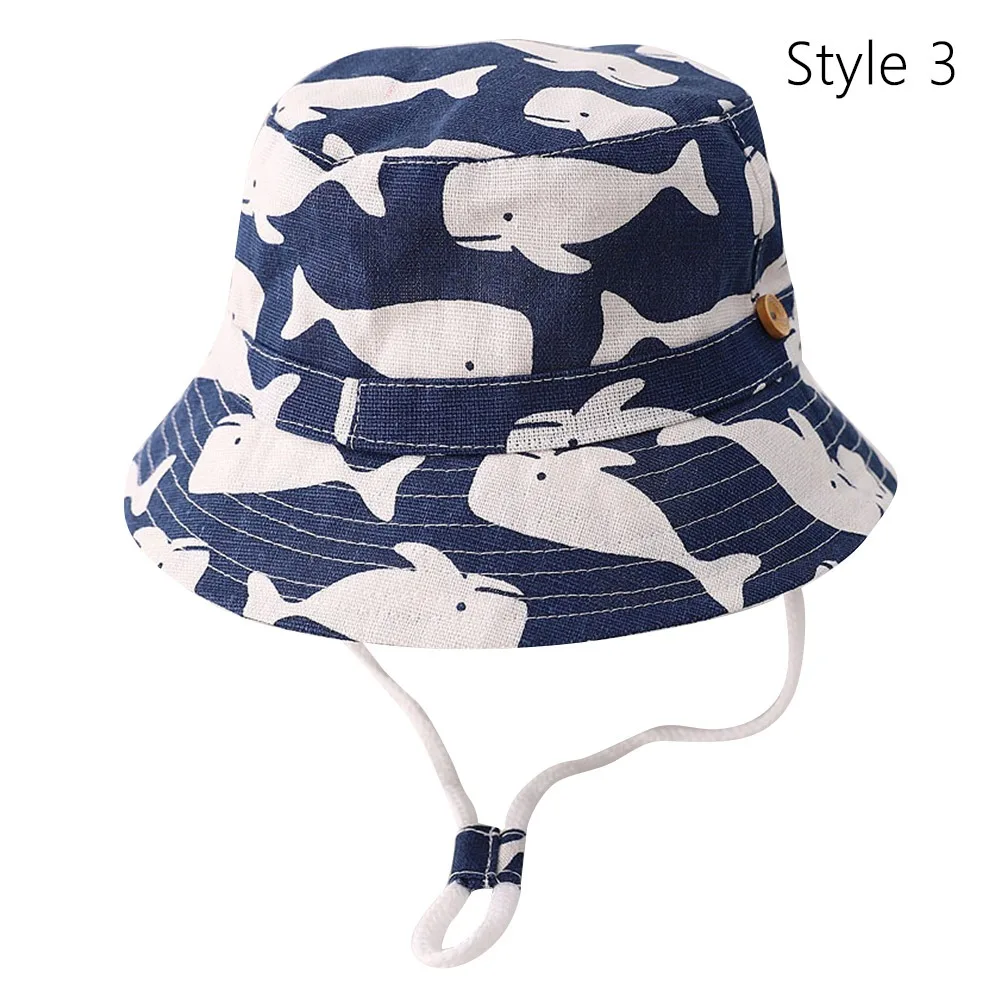 

Cotton Polyester Baby Hats UV Protection Cartoon Kids Bucket Hat Versatile Breathable Fisherman Hat Outdoor Children Toddler