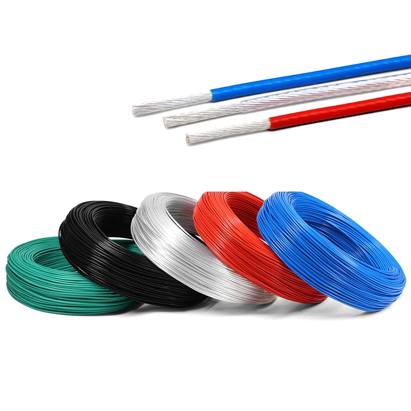 1~100m Clear Sq 0.06 ~ 10mm Silver Plated Coppe Cable FEP Insulated HiFi Audio Speaker Headphone High Temperature Electric Wires