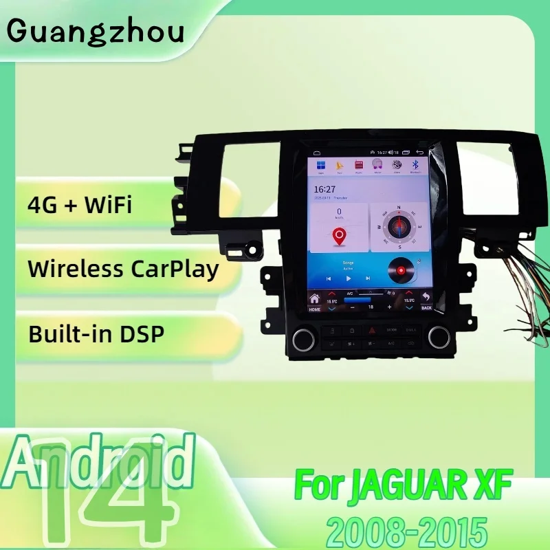 Android 14 For Jaguar XF XFL 2008 2009 2010 2011-2015 Carplay Car GPS Navigation Auto Headunit Multimedia Player Radio Stereo