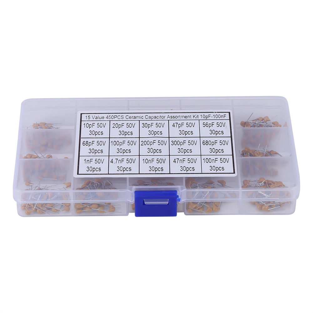 15 Value 10pF－100nF Multi layer Ceramic Capacitor Assortment Kit With Box Ceramic Capacitor 15 Value Ceramic Capacitor