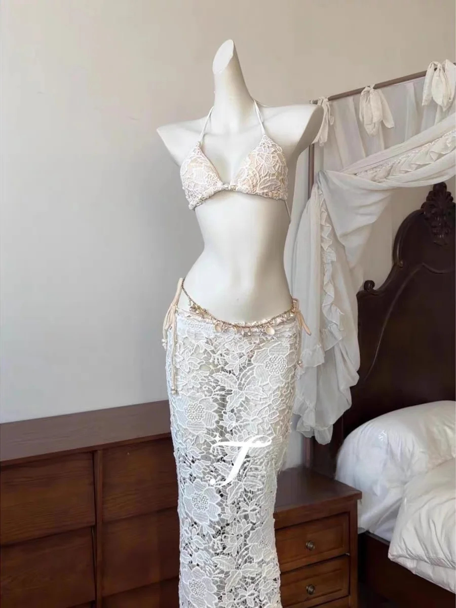 

Heavyweight 3D Lace Bikini Swimming Suit Beach Vaion Spa Sexy Beachwear Floral Patterned Spor Fitn Fans Supplies