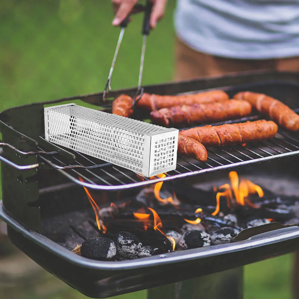 

Трубка-коптильня из нержавеющей стали 6 дюймов, квадратная, для гриля, аксессуар для барбекю, для горячего и холодного копчения, инструмент для гриля, трубка для пеллетных грилей