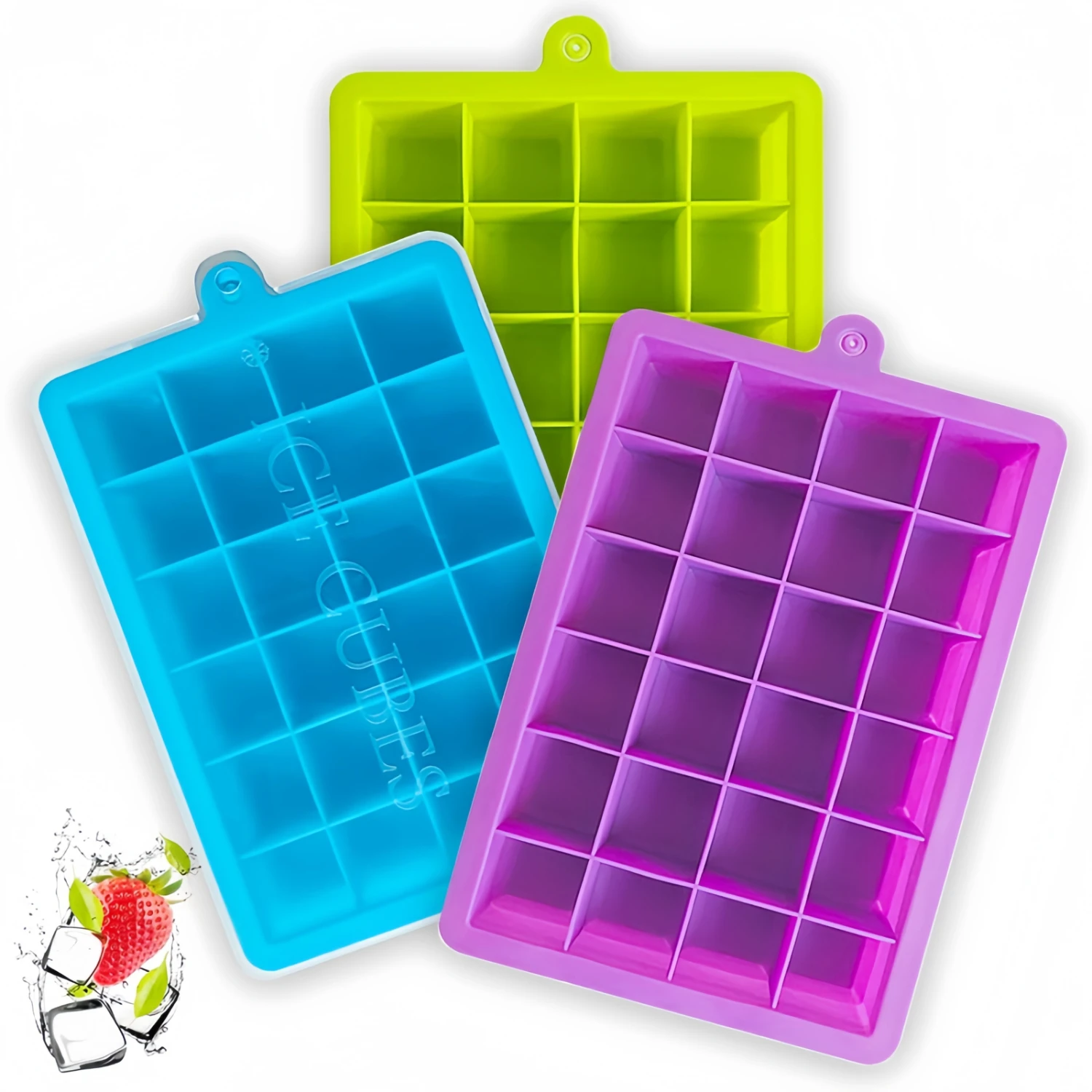 3pcs, Ice Cube Mold, Silicone Ice Cube Tray, Multifunctional Household Chocolate Mold With Removable Lid, Stackable Ice Trays Wi