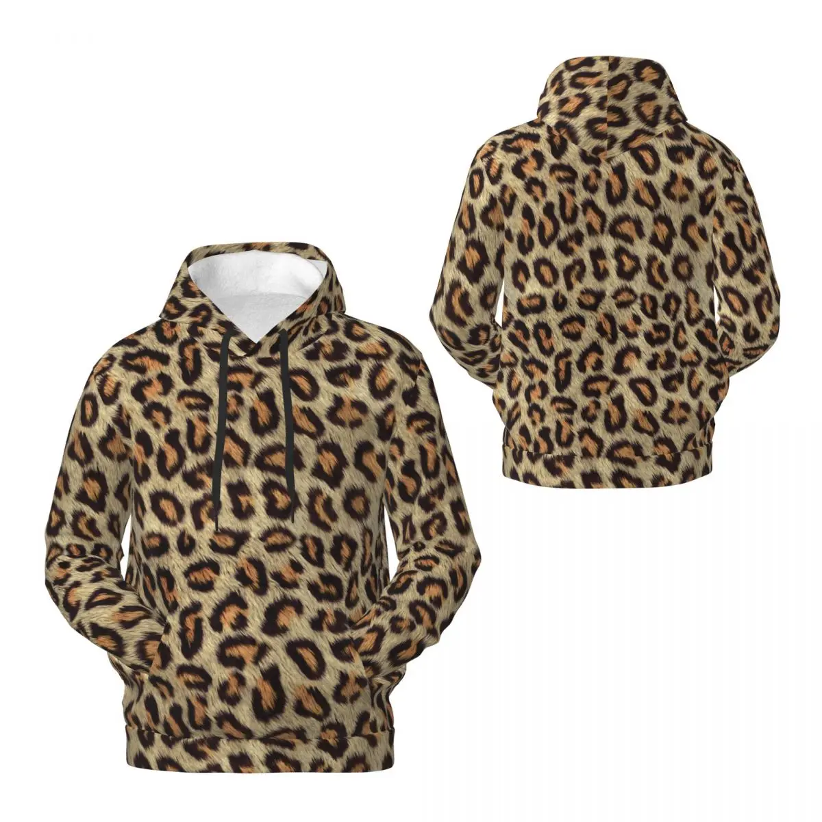 

2024 LEOPARD Animal Fur 3D Fleece Hoodie Polyester Warm With Pocket Super Soft Men Women Sweatshirt Unisex Pullover Hoodies