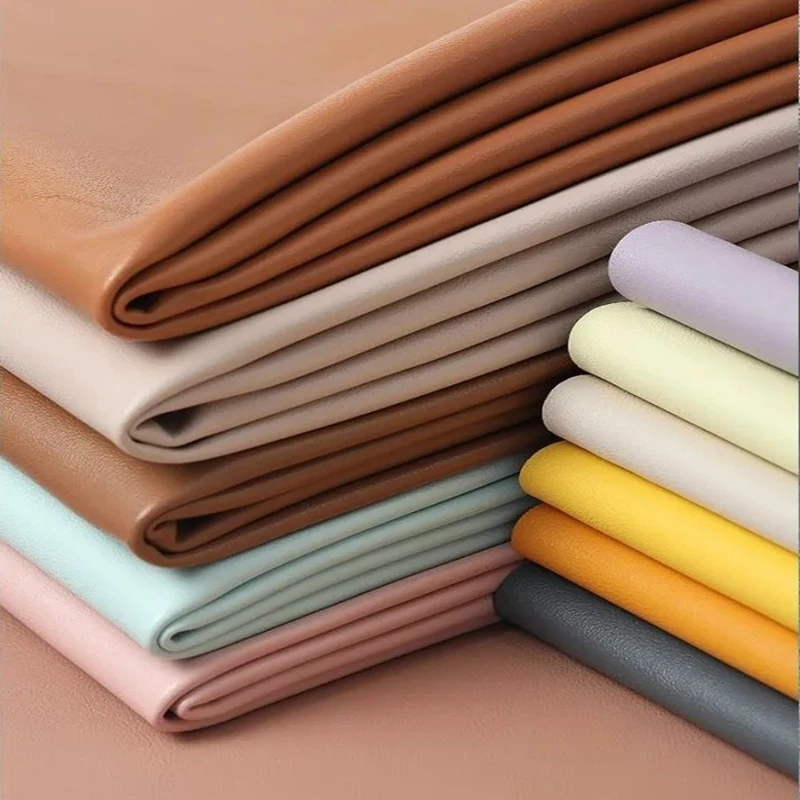 Stretch  Artificial Leather Fabric By Meters for Clothing Bags Cushion Sewing Lamb Pattern Soft Elastic Pu Cloth Brown Blue Pink