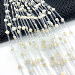 Natural Seashell Beads White Mother of Pearl Daisy Flower Loose Beads for DIY Jewelry Making Necklace Earrings Bracelet Jewelry