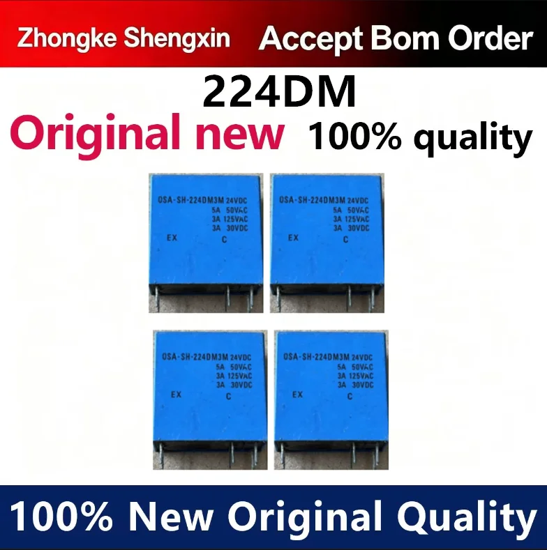(5pcs-10pcs)New 6-pin 5A two normally open power amplifier commonly used relay Y14F-224DM-LM 14F2A coil 24V