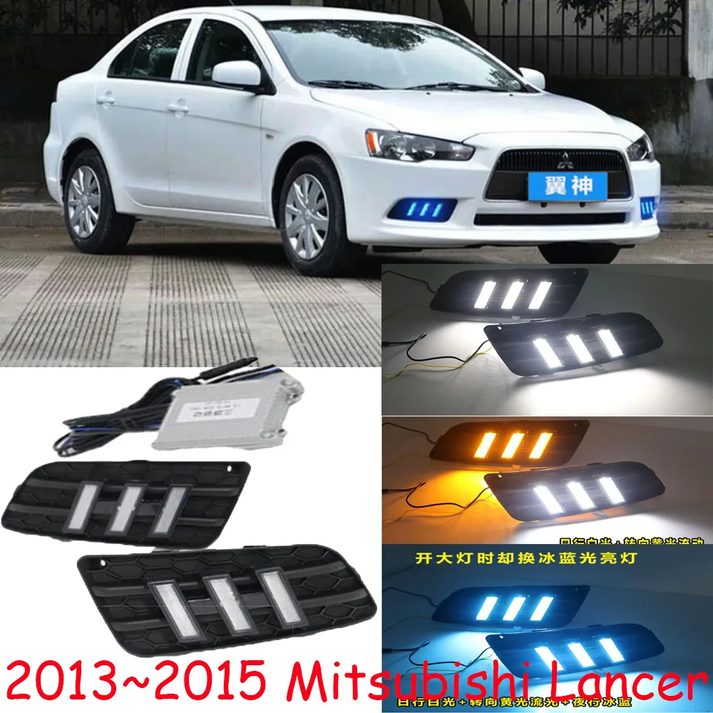 Faro de parachoques de coche para Lancer, luz diurna, accesorios de coche DRL, faro LED, luz antiniebla, 2013 ~ 2015y