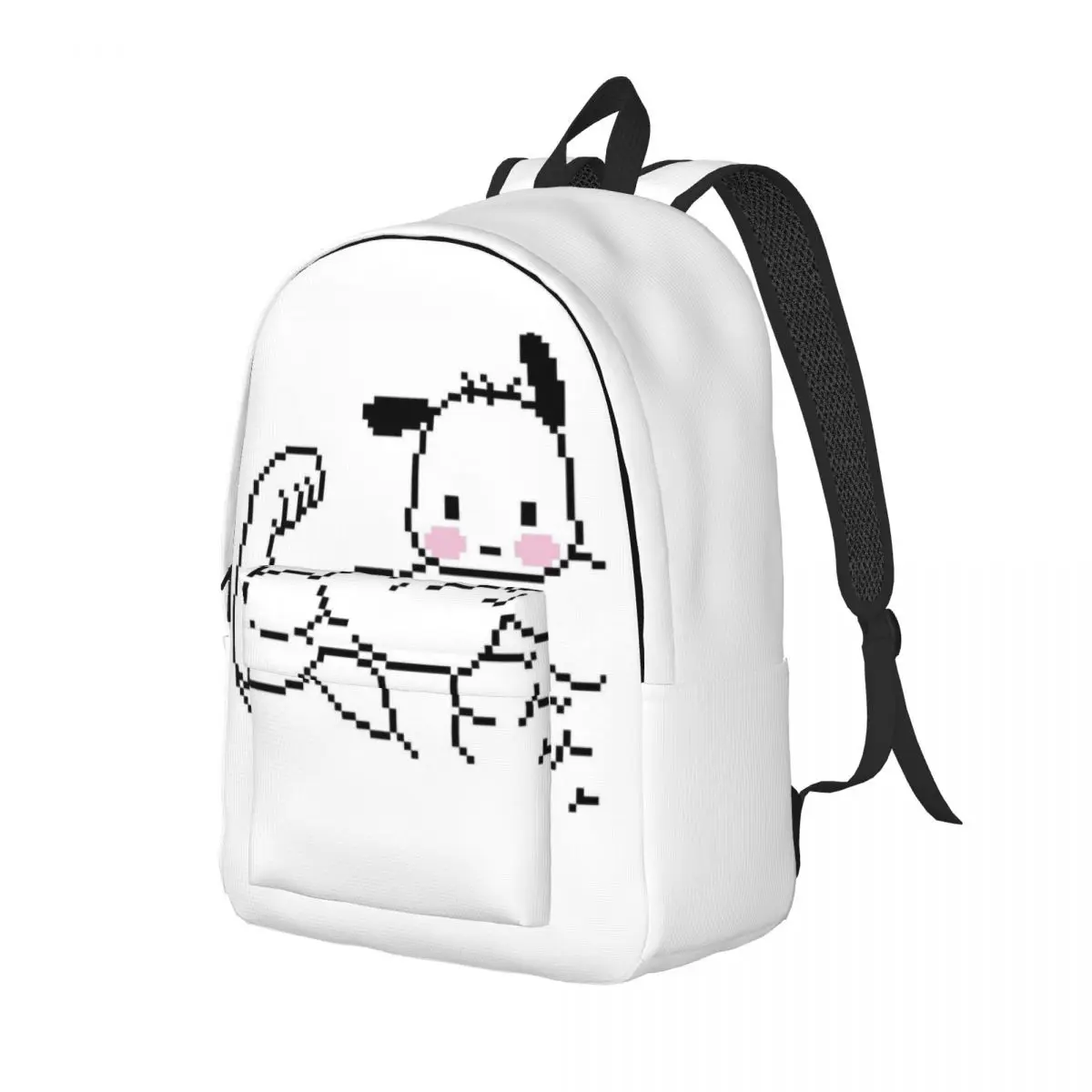 Custom Pochacco Muscle Canvas Backpack for Men Women School College Student Bookbag Fits 15 Inch Laptop Bags