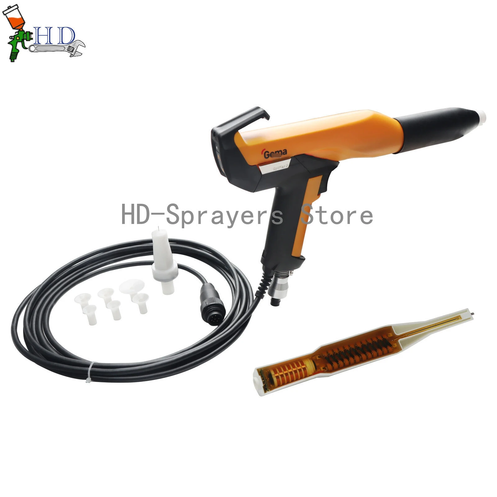 

For Gema 03 Flex2 Electrostatic Powder Coating Opti 1008070 Manual Cable 6m Gun line 2PCS nozzle