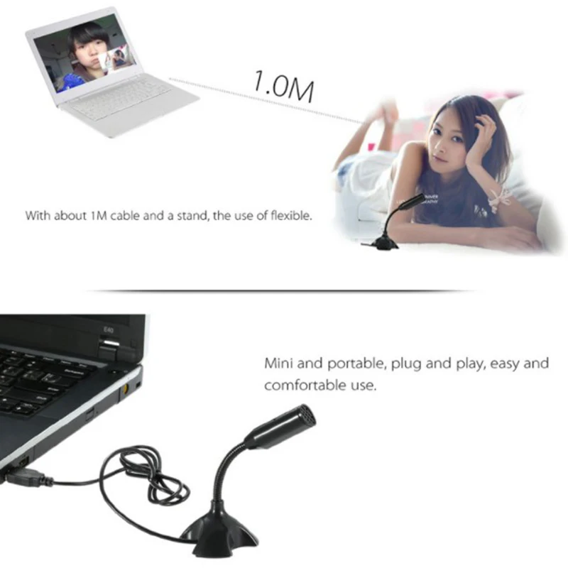 Micrófono USB para portátiles y ordenadores, micrófono ajustable para estudio, canto, juegos, Streaming, micrófono con soporte de escritorio