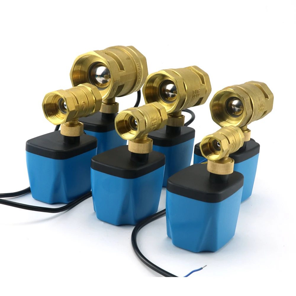 1/2 "3/4" 1 "2" صمام كروي بمحرك عادة مغلق/مفتوح DN15 DN20 DN25 DN32 2-سلك صمام الملف اللولبي الكهربائي النحاسي 220 فولت 12 فولت 24