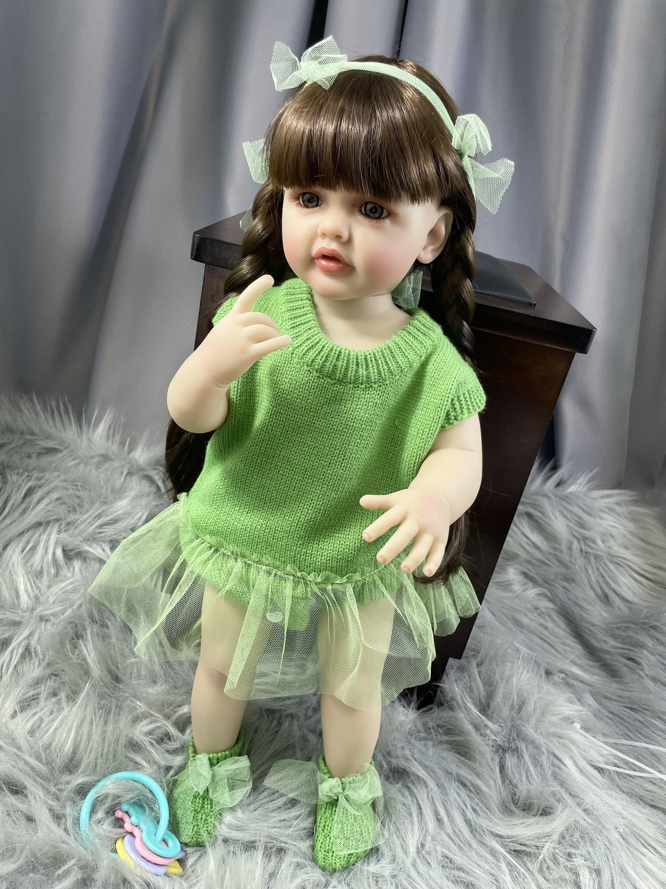 MRB 55CM Full Body Betty Soft silicone Vinyl Reborn Toddler Girl Pretty Princess lifelike Baby Doll Christmas Gift for Child