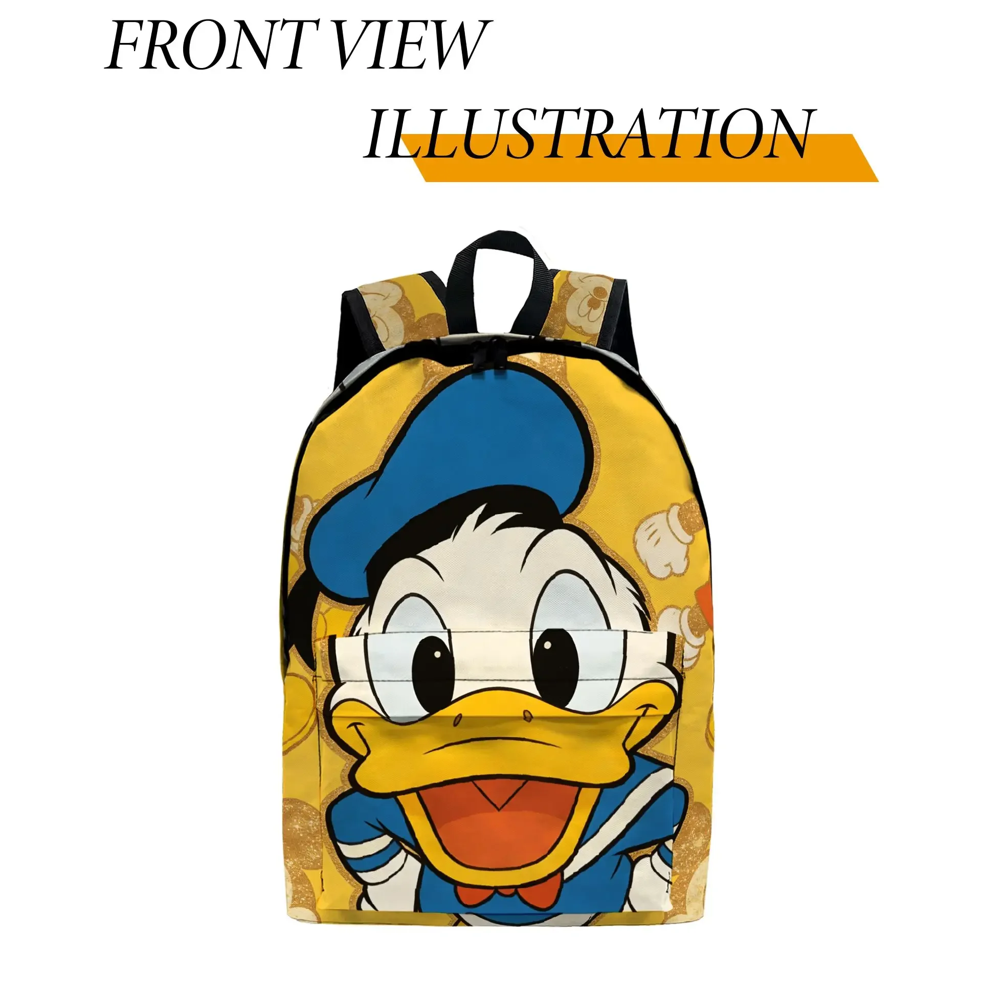 

1pc Cute Donald Duck Printed Design Backpack, Fashionable and Simple, Unisex, Large Capacity, High-Quality Gift