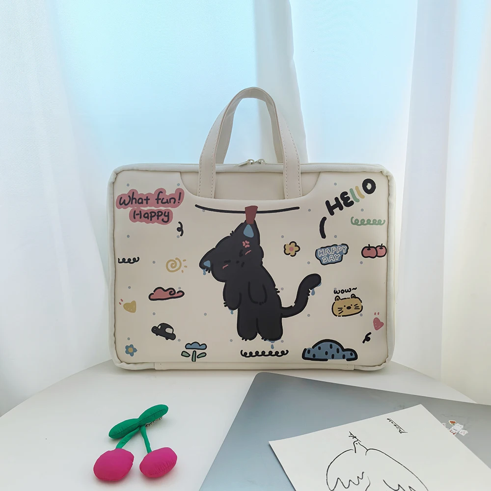 Cute Laptop Bag 13.3 14 15 15.6 Inch Waterproof Shockproof Notebook Case For Macbook Air 13.6 16Dell Xiaomi Huawei Handbag