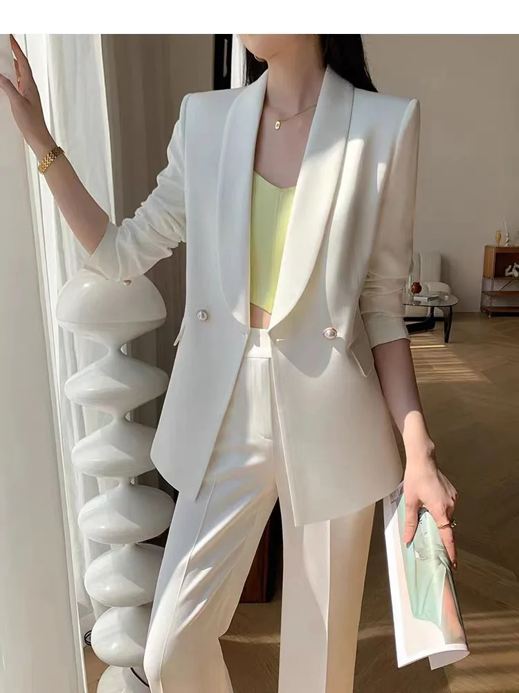 Autumn suit women\'s new two-piece suit fashionable temperament professional senior sense casual white suit women suit