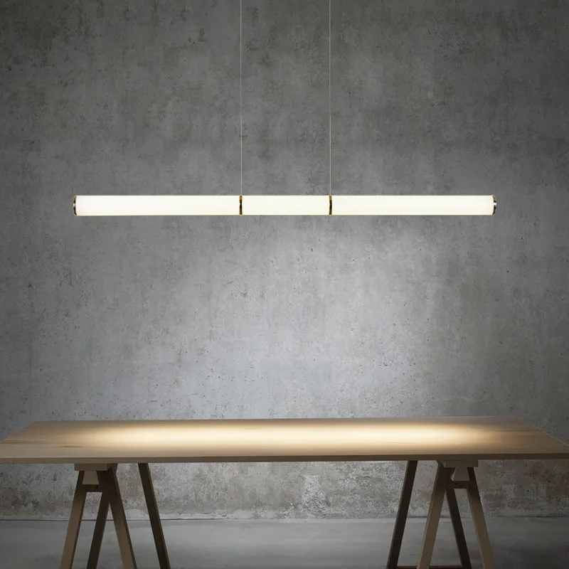 2026 Modern Minimalist Designer Restaurant Bar Counter Office Chandelier Studio Study Straight Strip Lighting Pendant Lights Fix