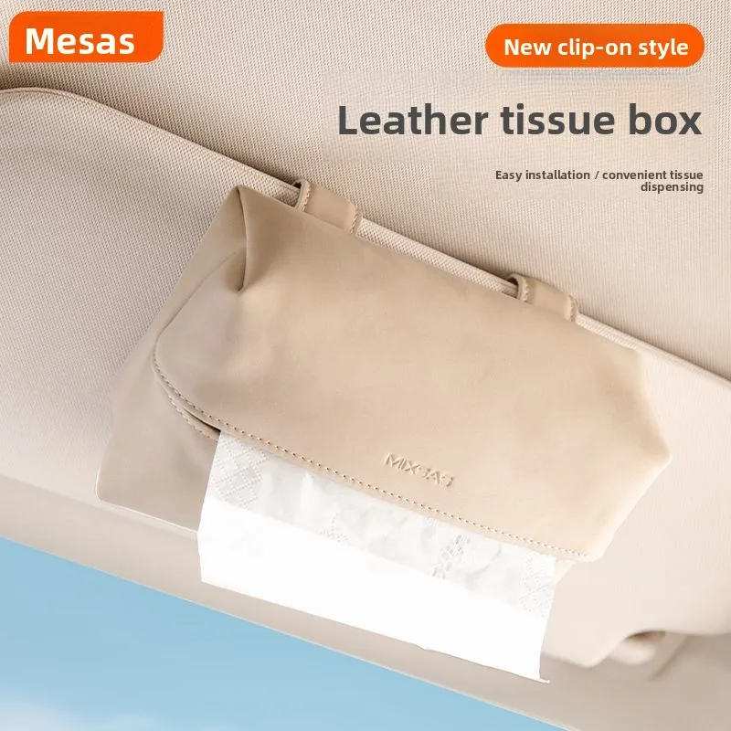 

Car Sun Visor Tissue Box Holder Premium Leather Car Accessories Seat Back Organizer