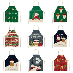 Merry Christmas Apron for Women Christmas Decorations for Home Kitchen Accessories Natal Navidad 2023 New Year Christmas Gifts