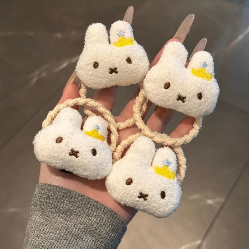 Kawaii Miffy Crown Hair Circle Super Cute All Tie Hair Small Rubber Band Sweet Japanese and Korean Simple Hair Accessories