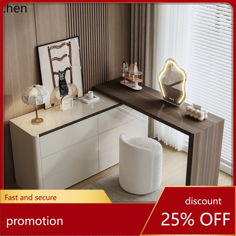 CZ Solid Wood Dressing Table Chest of Drawers Integrated Extendable Dressing Table Bedroom Vintage Style Corner Dressing Table