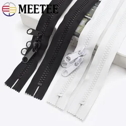Meetee 10# Resin Zippers 1-6Meter Two Way Double Sliders Close End Zipper for Tent Bag Outdoor Long Zips DIY Sewing Accessories