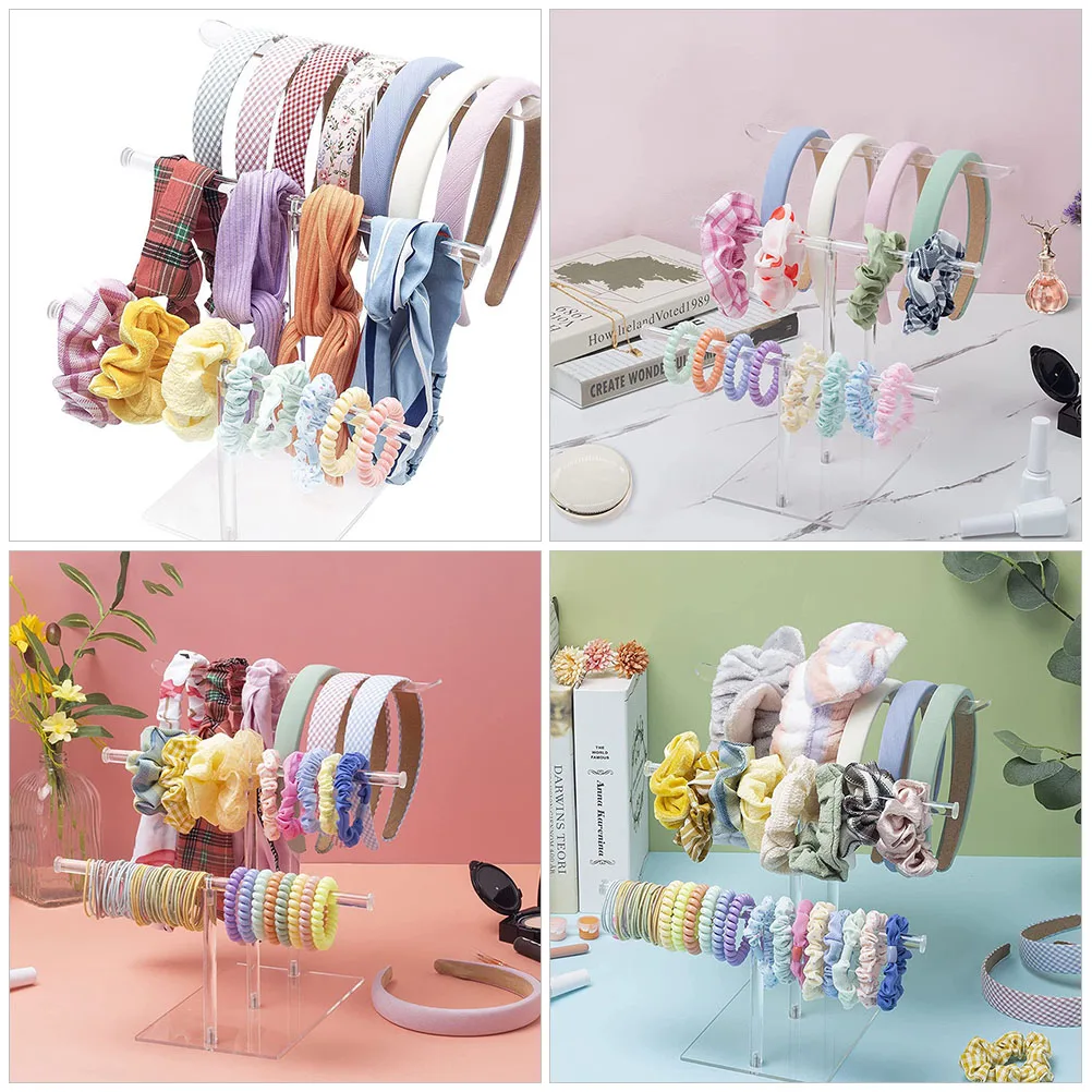 

3 Tier Acrylic Jewelry Display Rack Necklace Bracelet Earring Organizer Stand T Shape Design Clear Storage