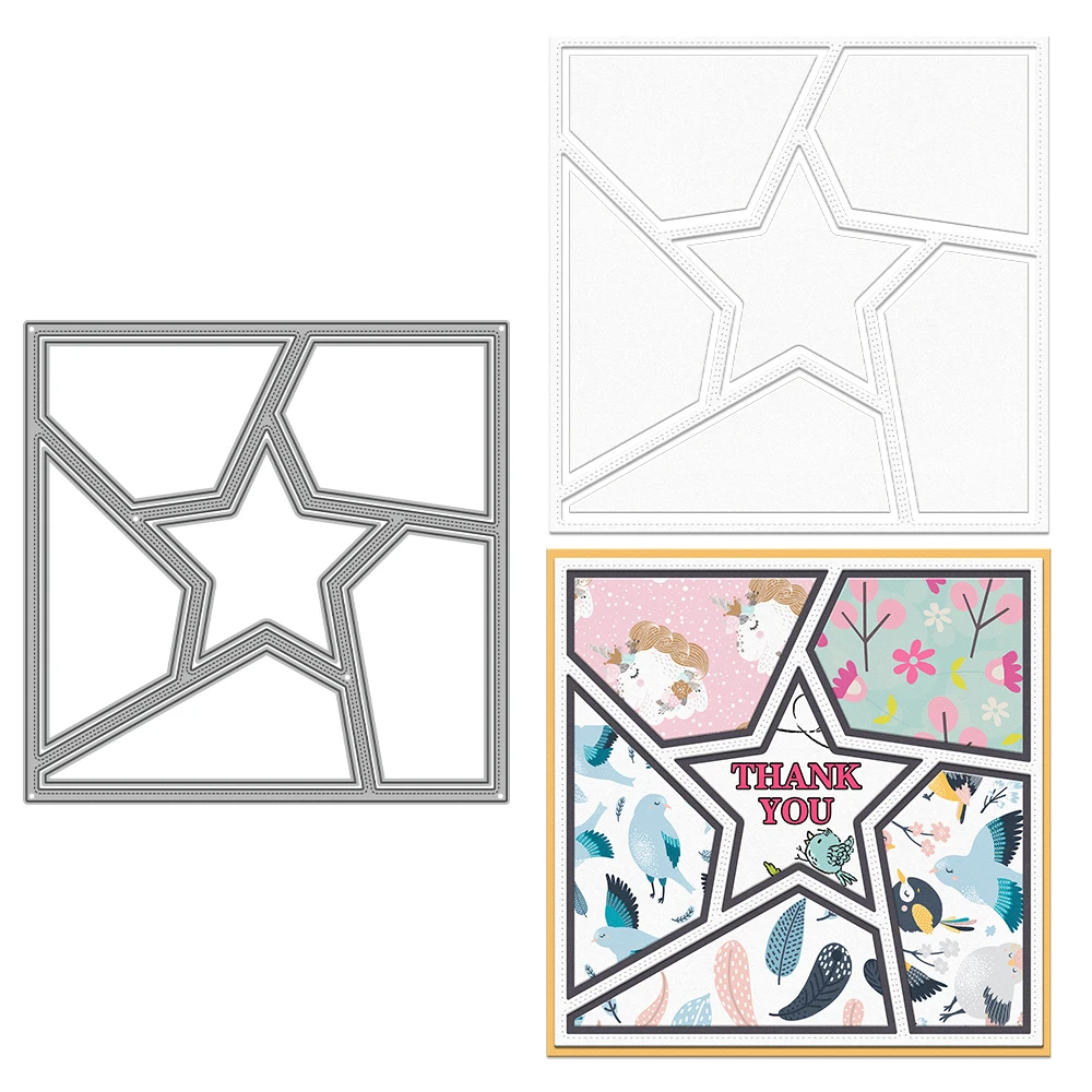 

MangoCraft Hallow Star Background Cutting Dies DIY Scrapbooking Supplies Metal Dies Knife Mold For Card Making Crafts Decor