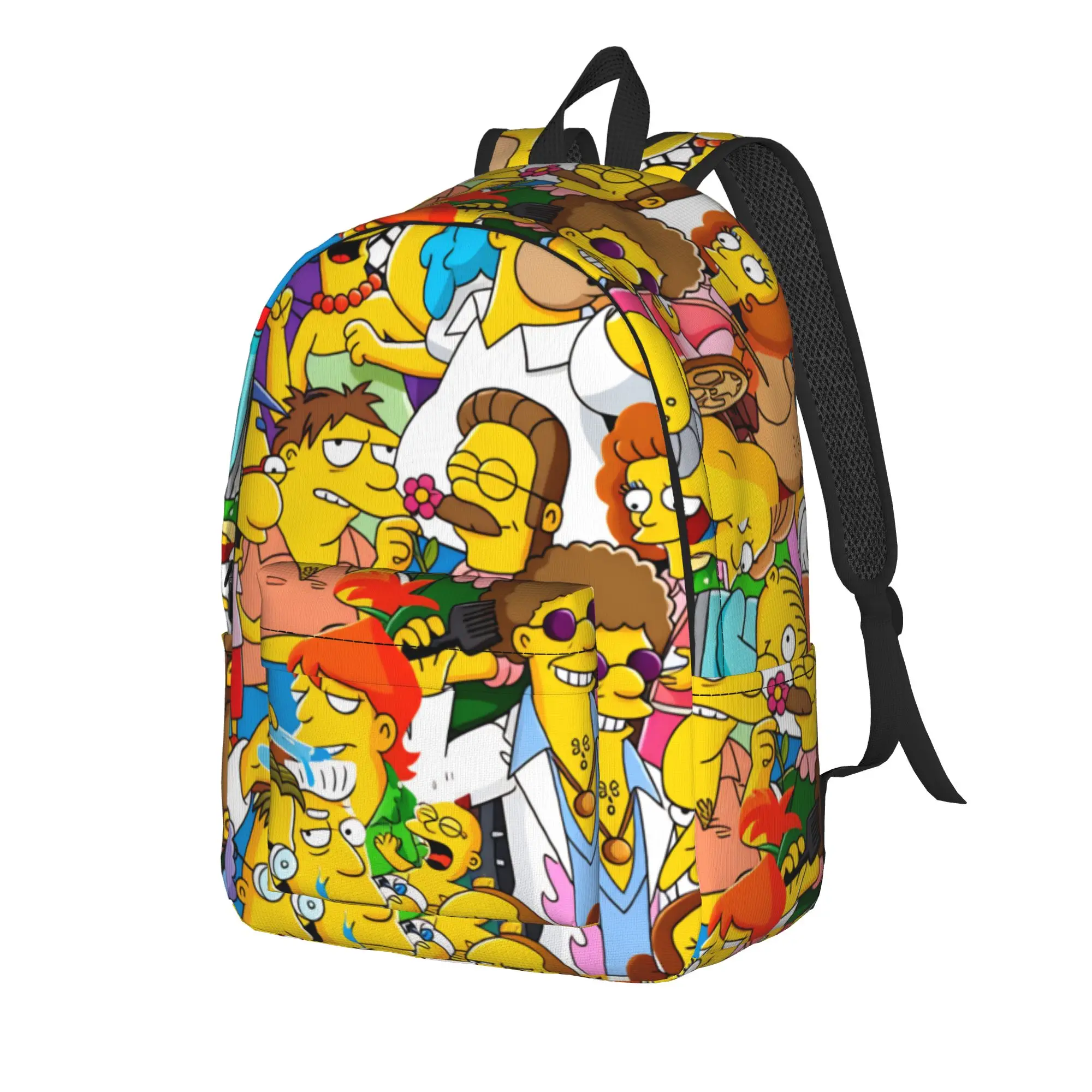 S-Simpsons Family Cartoon Characters Funny Backpack Student Lightweight Backpacks Kawaii Bags Outdoor Style Designer Rucksack