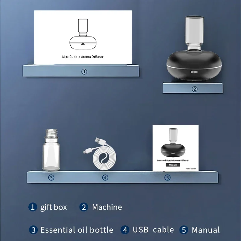 Car Air Freshener Essential Oil Diffuser USB พ่นอัตโนมัติห้องน้ําหอม Cool Mist Aromatherapy Humidifiers Diffusers