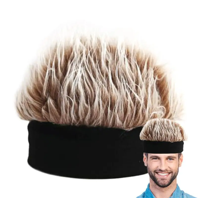 Gorro de pelo corto con pinchos para hombre y mujer, gorro de pelo falso, divertido, estilo Retro, melón, novedad, Hip Hop