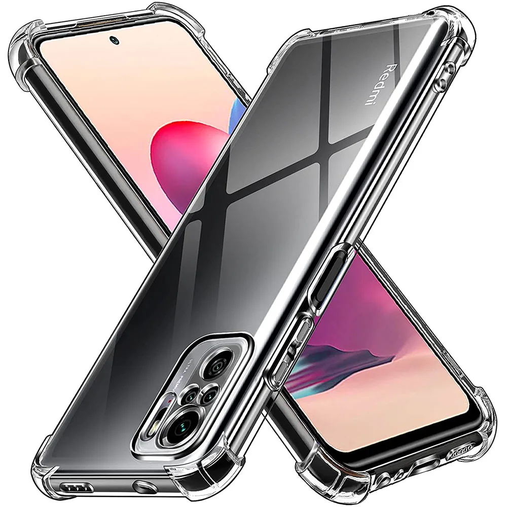 3D Airbag stoß feste Silikon Handy hülle für xiaomi redmi Note 10 pro max Note 10s 10t 10 pro 4g 5g klar ultra dünne weiche Hülle – Detail 1