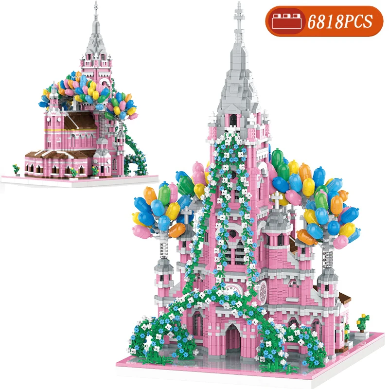 

New MOC Creative 6818pcs Friends Military Medieval Princess Castle Church Building Blocks Model DIY Toys for Girls Birthday gift