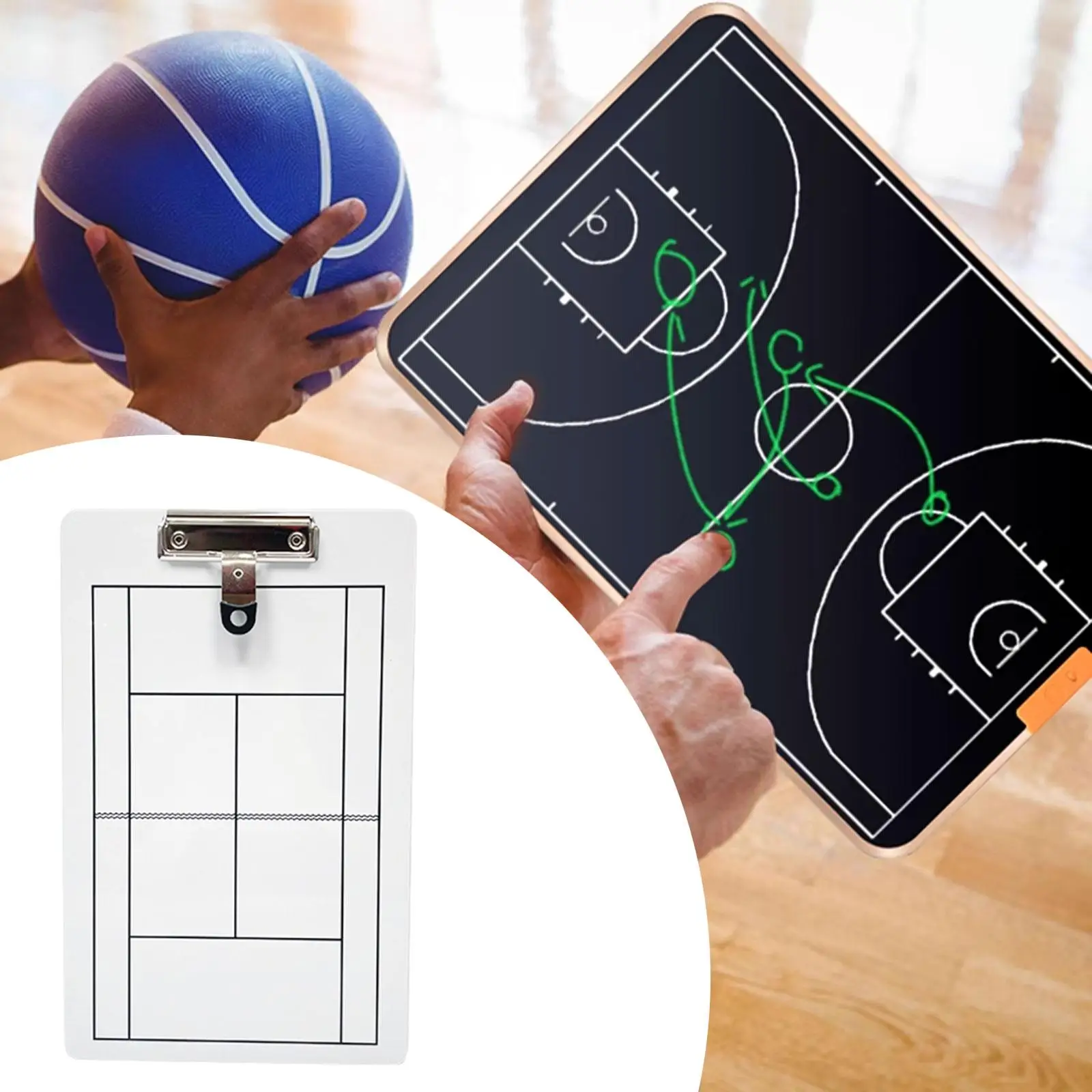Tennis Coach's Portable Game White Board Accessory Writable Compact Clipboard Double Sided