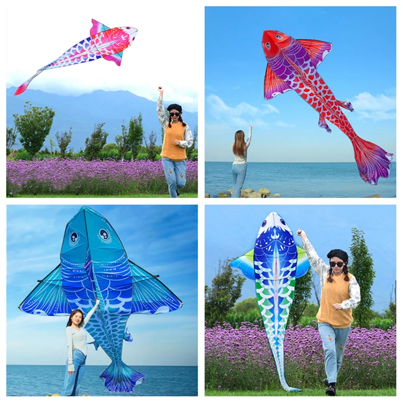 

Free Shipping fish kites nylon fabric outdoor fun sports carp kites for adults kites professional china kites rods glow cord koi