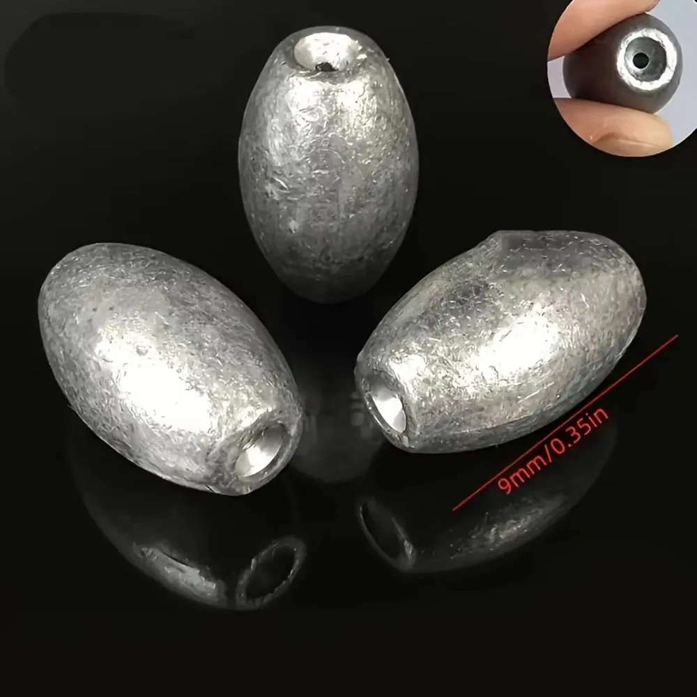 20-teiliges Set olivförmige hohle Platinen, Gewicht, Blei-Legierung, Angelgewichte mit Nut für Meeresangeln, Weitwurf und Exp