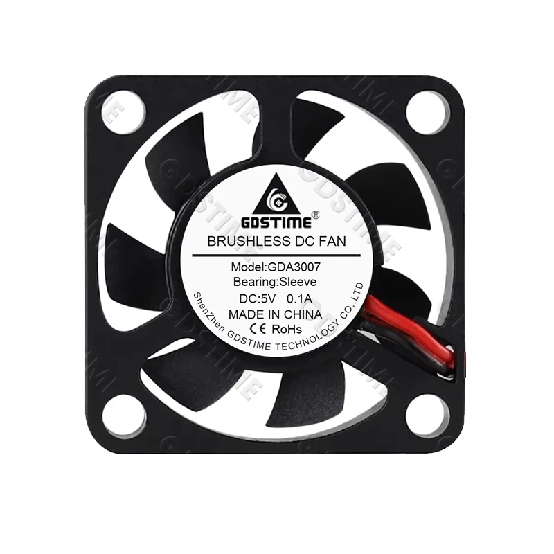 100PCS/Lot Gdstime DC 5V Dupont 2Pin 3007 3cm 30mm 30x30x7mm Small Brushless Cooling Fan