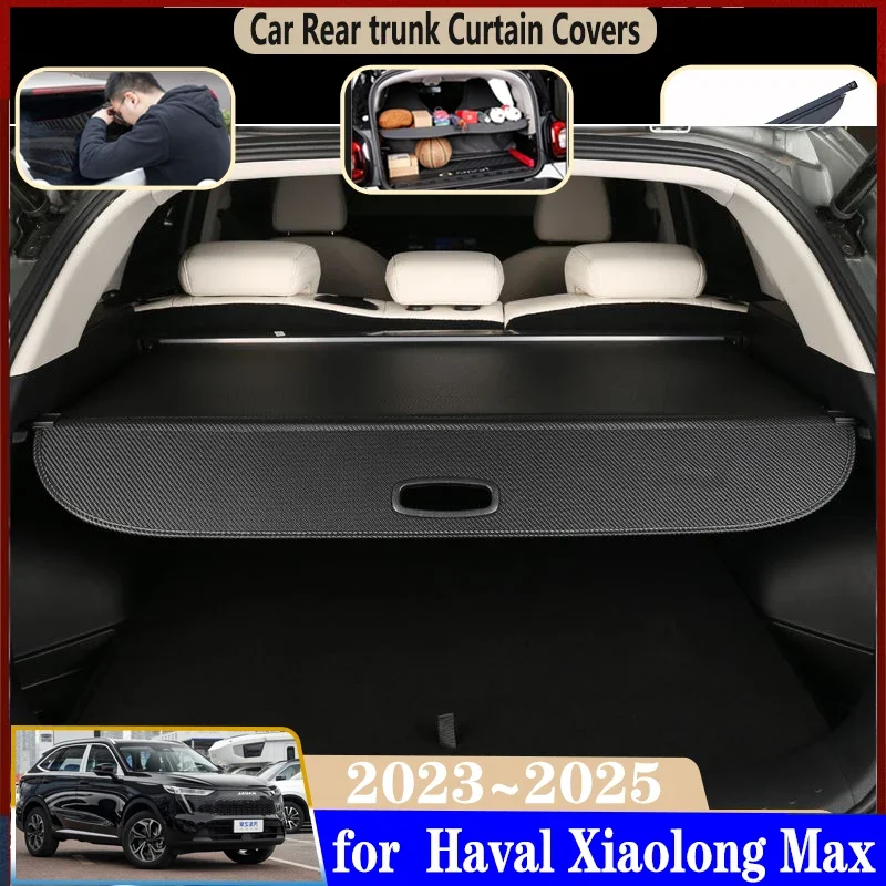 

For Haval Xiaolong Max PHEV Hi4 2023 2024 2025 Car Dedicated Trunk Rear Curtain Cover Retractable Space Anti-peeping Accessories