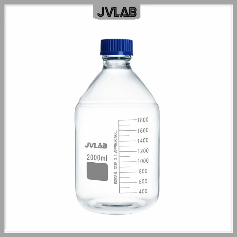 Reagent láhev 2000ml průhledný sklo láhev náhrada duran láhev 2L laboratoř glassware GL45 huba