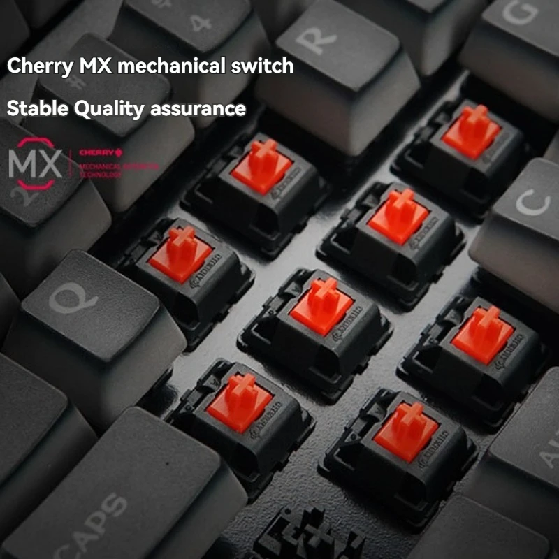 Deck 68 2.4G Wireless Cherry MX Shift Mechanical Keyboard Dual-mode Sublimation 68Keys Battery Swap Black PBT Keycaps Keyboard