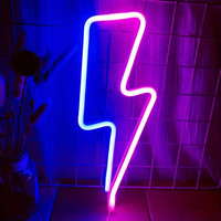 Lightning Bolt LED Neon Sign USB/Battery Powered LED Light for Bedroom Room Decoration Gift Night Light Decoration