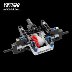 MOC Compact 4WD Front Axle With Differential for Mechanism Front Suspension Streering System Technical Bricks Car Building Block
