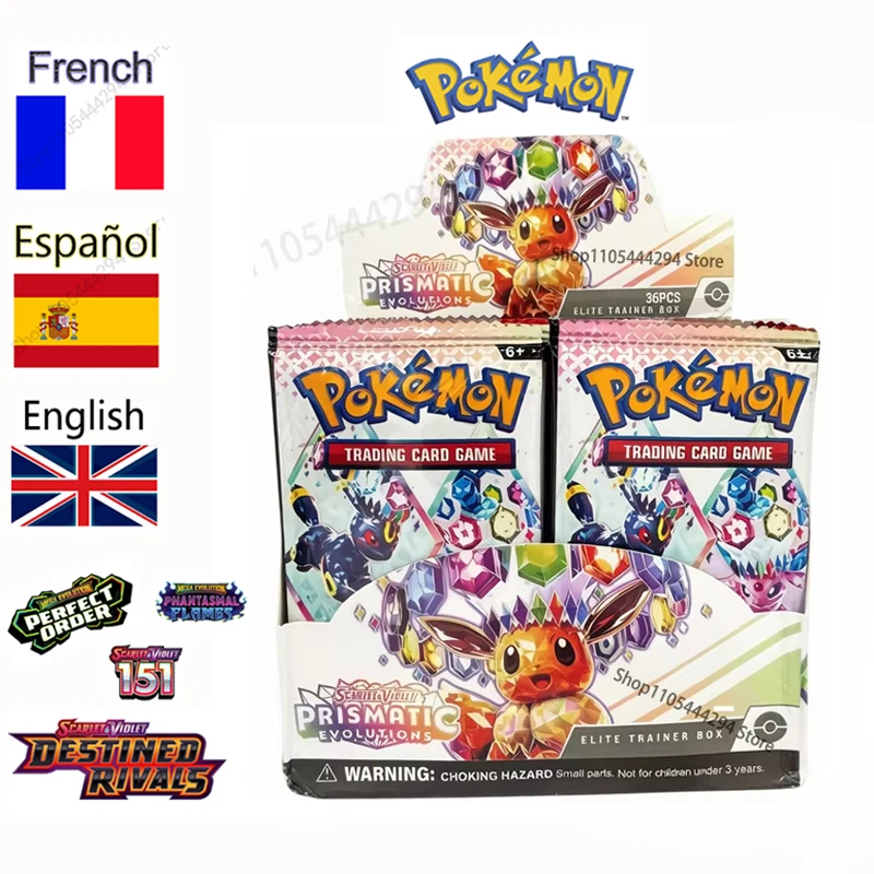 360Pcs Pokémon Trading Cards Prismatic Evolutions Mega Evolution Sun&Moon Team Up Hidden Fates 151 English Edition Trading Cards
