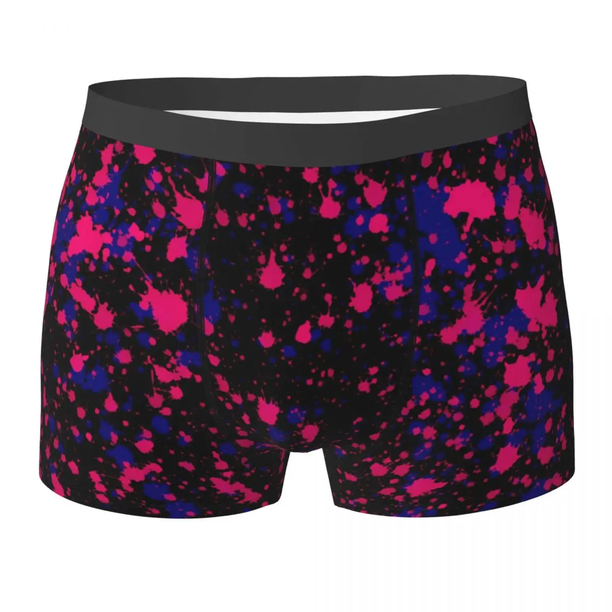 Paint Splatter Underwear Purple and Pink Men's Underpants Print Comfortable Boxer Shorts Trenky Boxer Brief Big Size