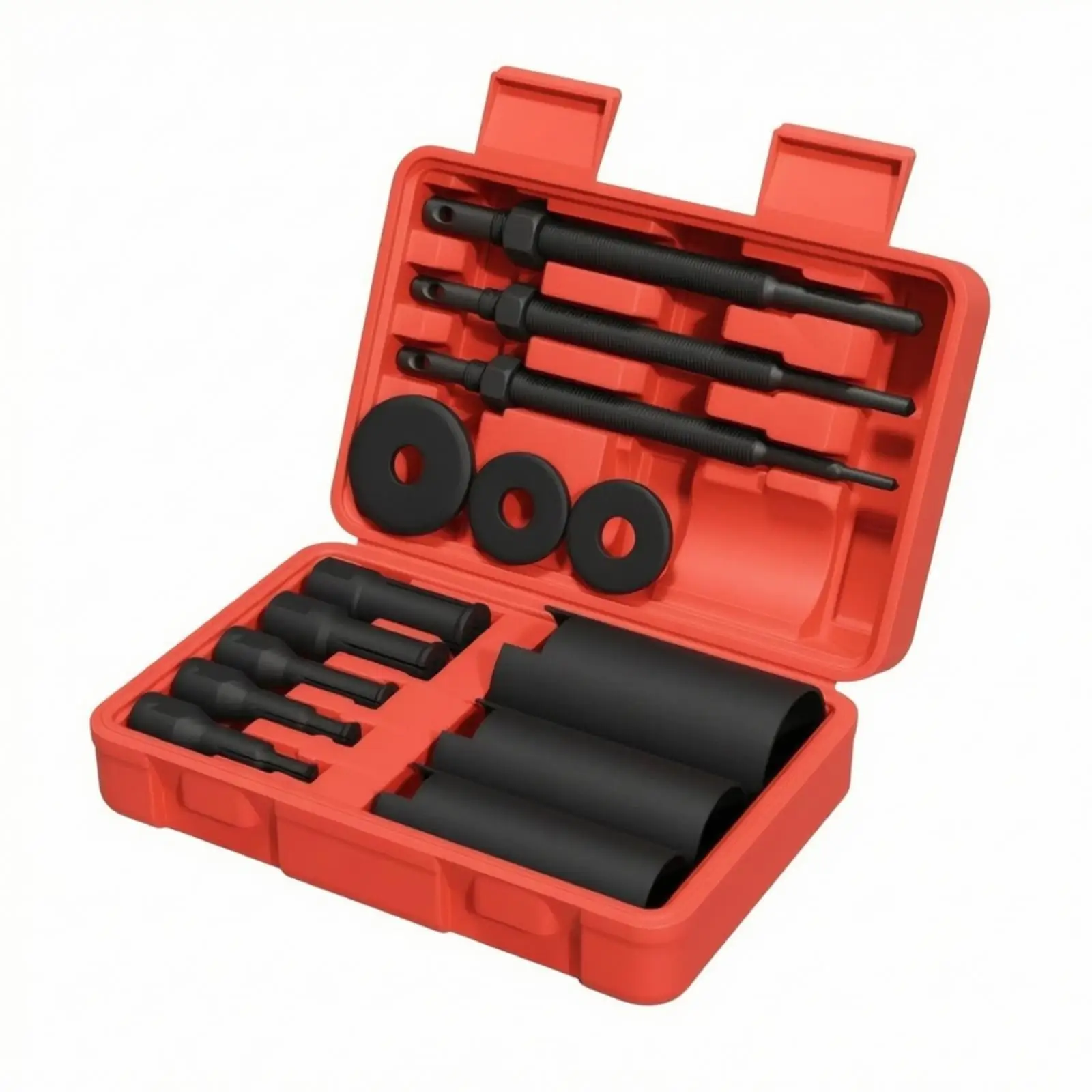 Bearing Puller Set 14 Piece Inner Extractor Tool for Motorcycle Garage Work 45 Steel Remover with Carry Case