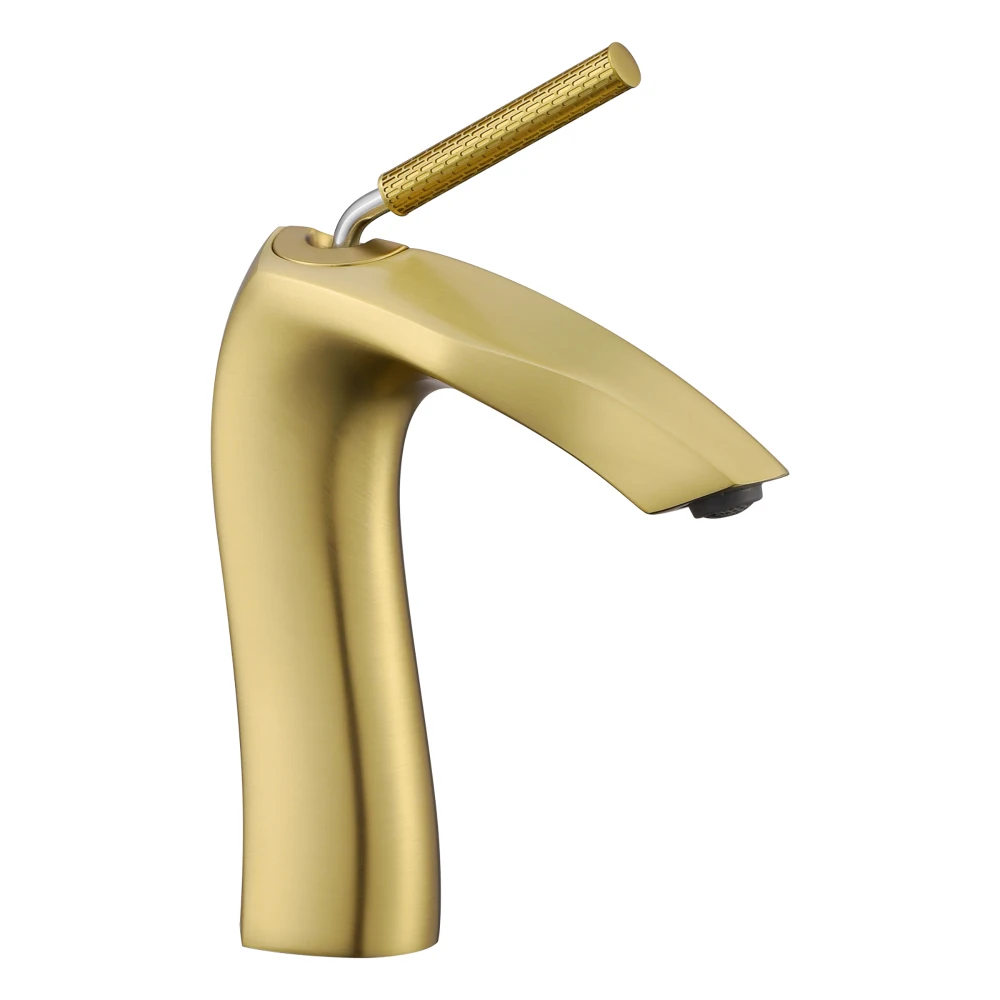 

Brushed Gold Single Handle Lavatory Basin Sink Faucet