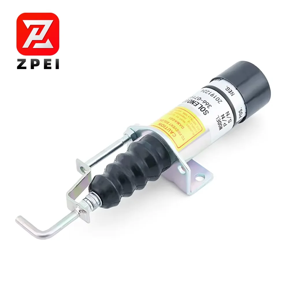 12V 24V Stop Solenoid Valve for Fuel Diesel Engine Parts High Quality 366-07197 Compatible with Various Models